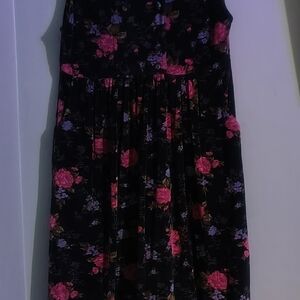 Erika Black and Pink Floral Kids Dress